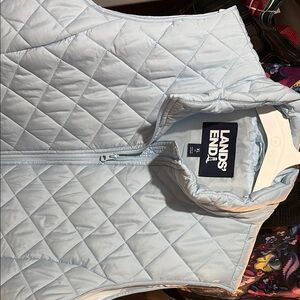 Lands' End Quilted Light Blue Vest